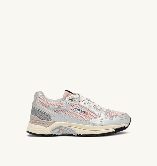 HYPERWAY SNEAKERS IN SILVER, POWDER AND FEATHER GRAY SYNTHETIC LEATHER AND MESH - AUTRY Classic