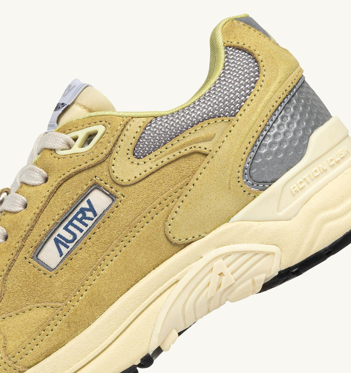 HYPERWAY SNEAKERS IN SOUTHERN MOSS AND SILVER MESH AND SUEDE - AUTRY Everyday