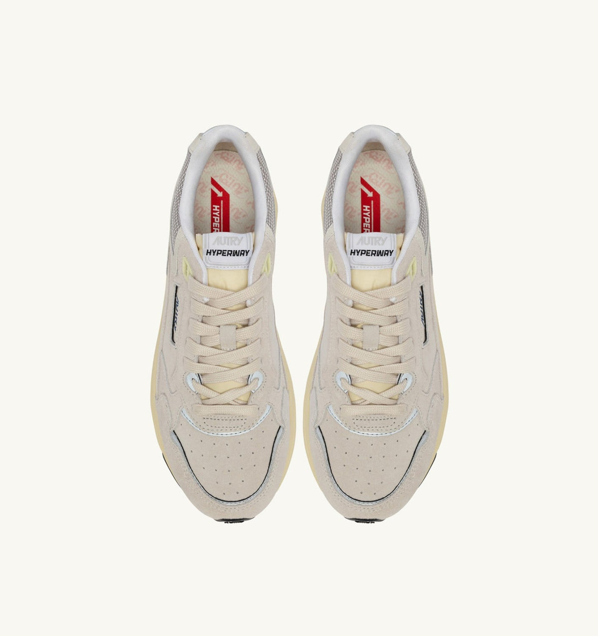 HYPERWAY SNEAKERS IN WHITE AND SILVER MESH AND SUEDE - AUTRY Value