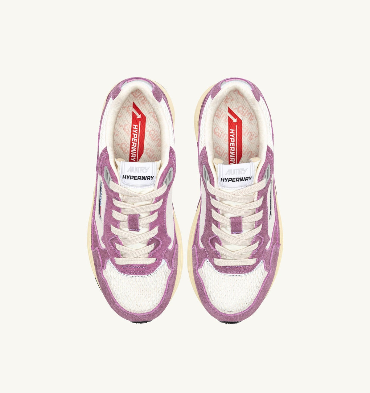 HYPERWAY SNEAKERS IN SAND AND FIRENZE MESH AND SUEDE - AUTRY Latest