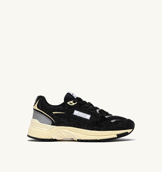 HYPERWAY SNEAKERS IN GLITTER BLACK MESH AND LEATHER - AUTRY Classic