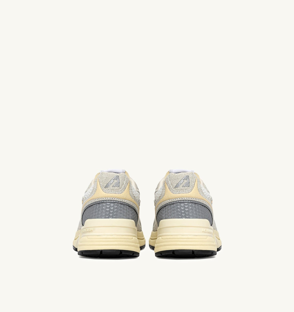 HYPERWAY SNEAKERS IN WHITE MESH AND GLITTER GRAY LEATHER - AUTRY Essential