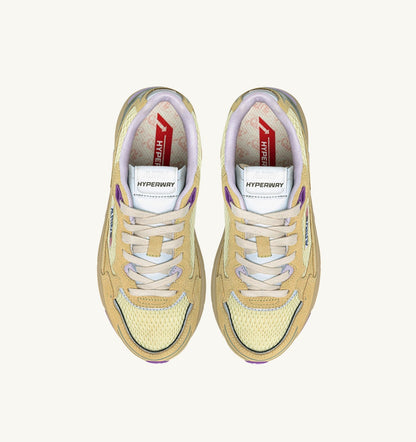 HYPERWAY SNEAKERS IN STRAW AND ORCHID HUST MESH AND SUEDE - AUTRY Everyday