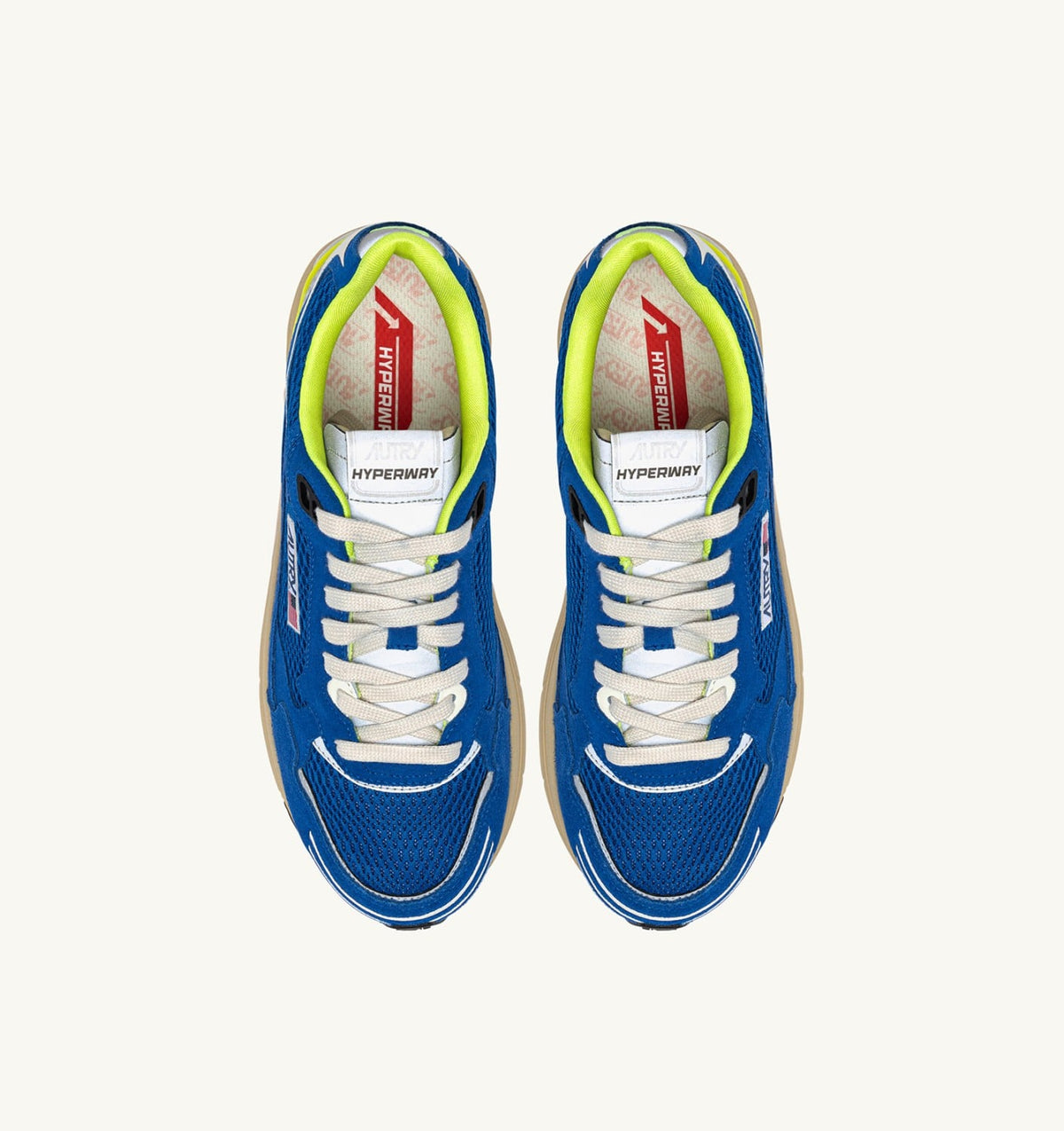 HYPERWAY SNEAKERS IN PRINCESS BLUE AND VANILLA ICE MESH AND SUEDE - AUTRY Value