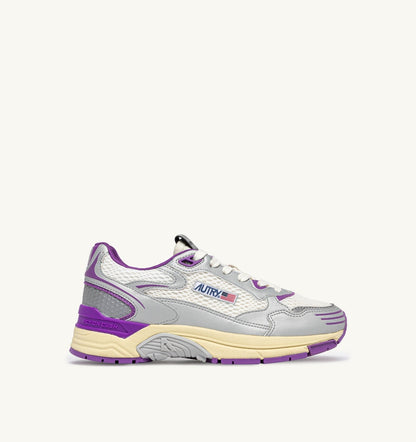 HYPERWAY SNEAKERS IN WHITE SILVER AND DEWBERRY SYNTHETIC LEATHER AND MESH - AUTRY Latest