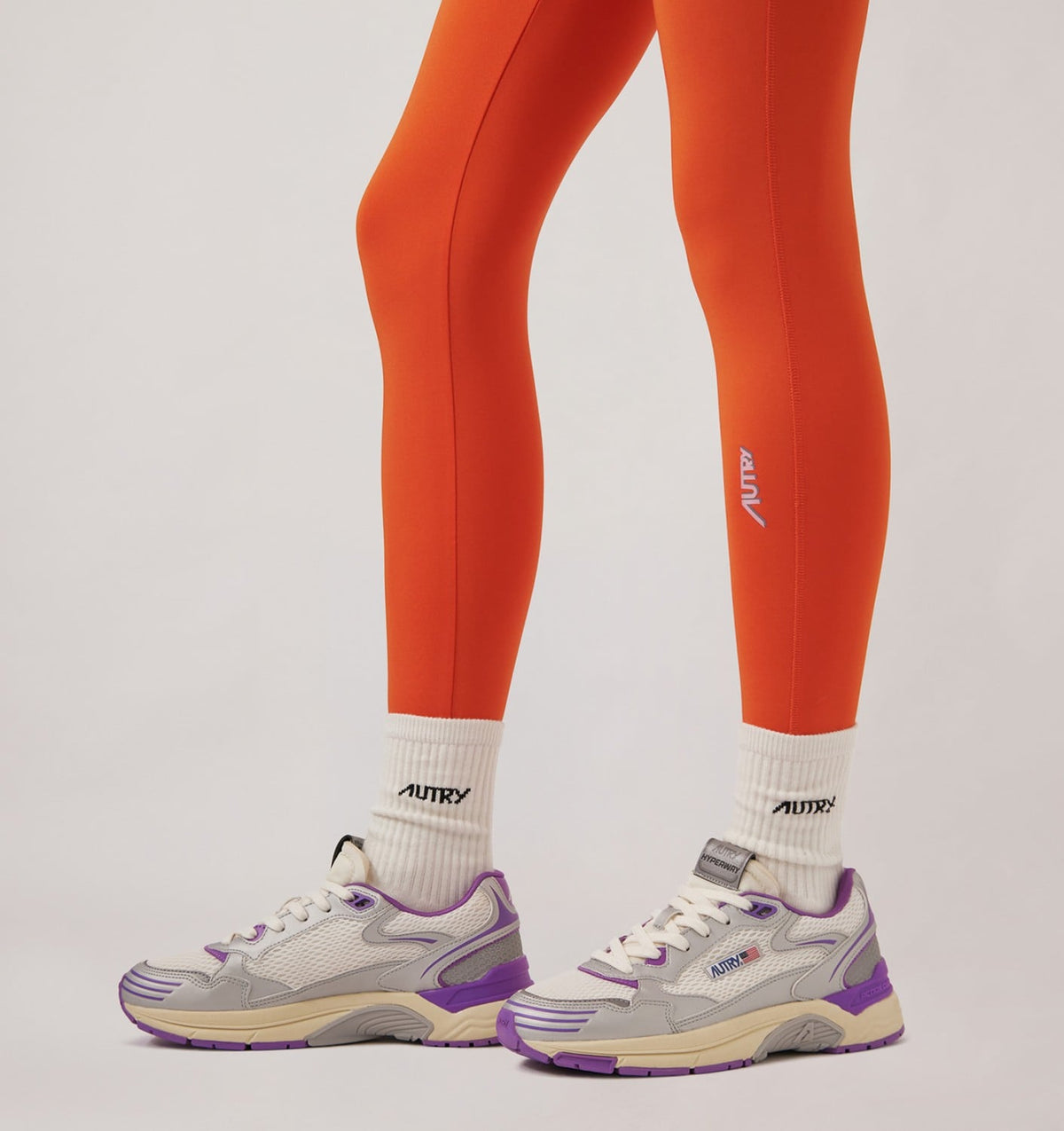 HYPERWAY SNEAKERS IN WHITE SILVER AND DEWBERRY SYNTHETIC LEATHER AND MESH - AUTRY Latest