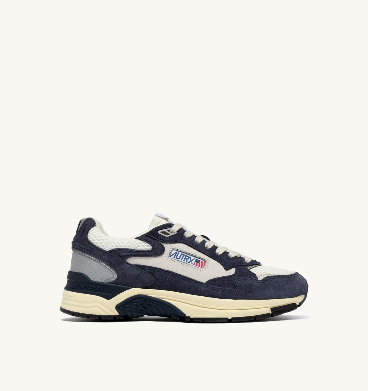 HYPERWAY SNEAKERS IN SPACE BLUE COLOR AND SILVER-TONE SUEDE AND MESH - AUTRY Quality