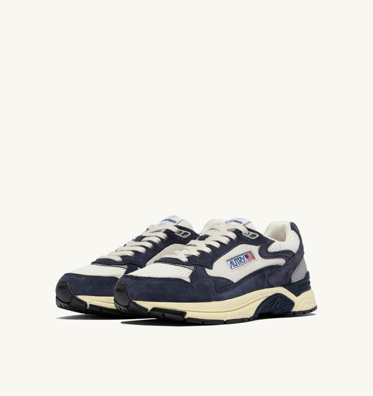 HYPERWAY SNEAKERS IN SPACE BLUE COLOR AND SILVER-TONE SUEDE AND MESH - AUTRY Quality