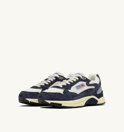 HYPERWAY SNEAKERS IN SPACE BLUE COLOR AND SILVER-TONE SUEDE AND MESH - AUTRY Quality