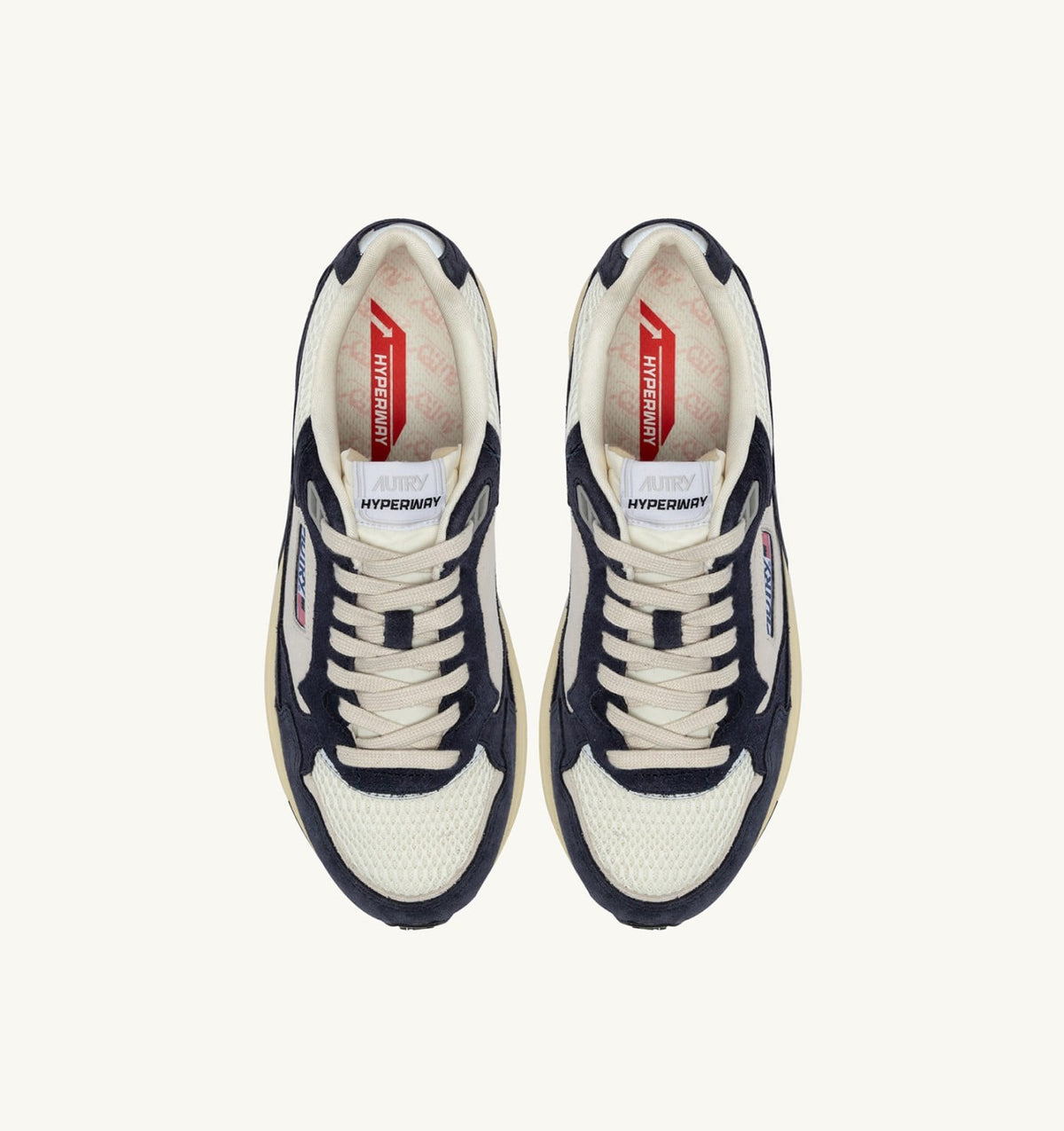 HYPERWAY SNEAKERS IN SPACE BLUE COLOR AND SILVER-TONE SUEDE AND MESH - AUTRY Quality
