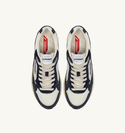 HYPERWAY SNEAKERS IN SPACE BLUE COLOR AND SILVER-TONE SUEDE AND MESH - AUTRY Quality
