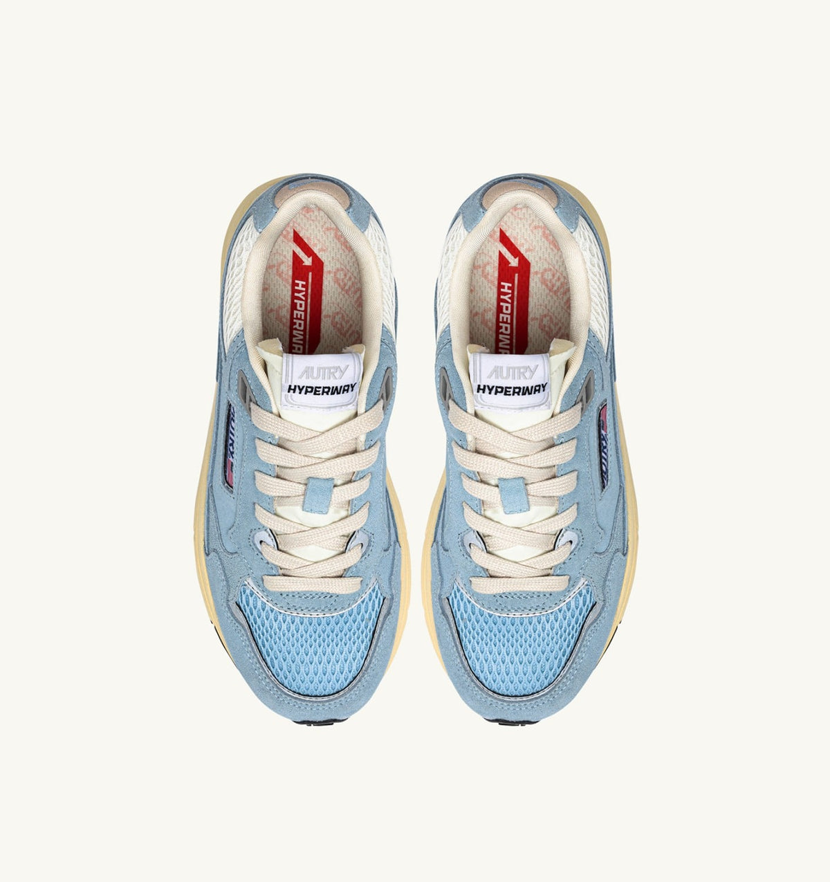 HYPERWAY SNEAKERS IN PORTOFINO AND MARSHMALLOW MESH AND SUEDE - AUTRY Classic