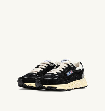 HYPERWAY SNEAKERS IN BLACK AND SILVER-TONE SUEDE AND MESH - AUTRY Value