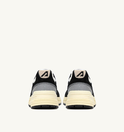 HYPERWAY SNEAKERS IN BLACK AND SILVER-TONE SUEDE AND MESH - AUTRY Value