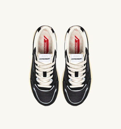 HYPERWAY SNEAKERS IN BLACK AND SILVER-TONE SUEDE AND MESH - AUTRY Value