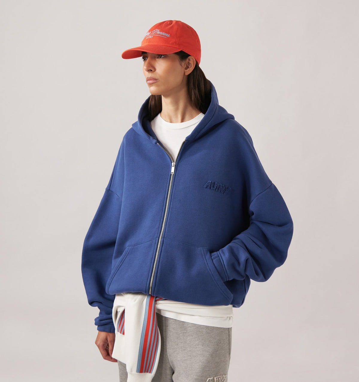 TONAL LOGO FULL ZIP HOODIE UNISEX - AUTRY Quality