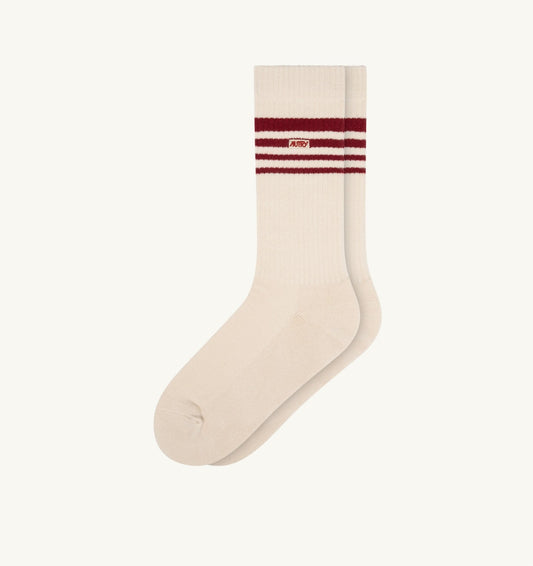 JACQUARD SOCKS WITH LOGO AND STRIPES UNISEX - AUTRY Value