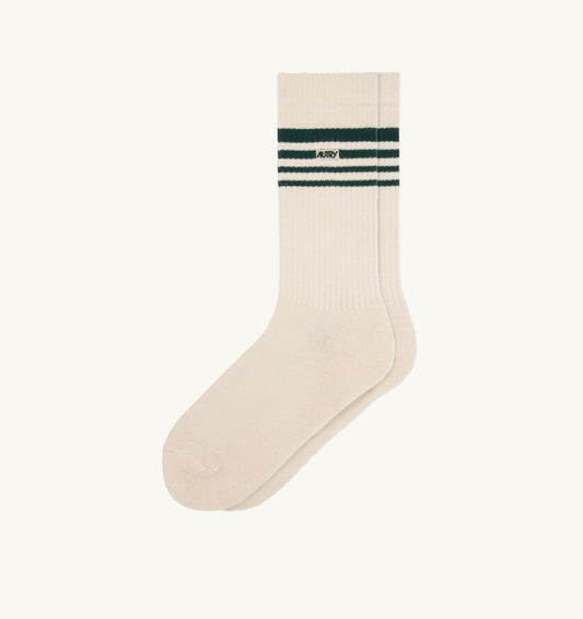 JACQUARD SOCKS WITH LOGO AND STRIPES UNISEX - AUTRY Great Value