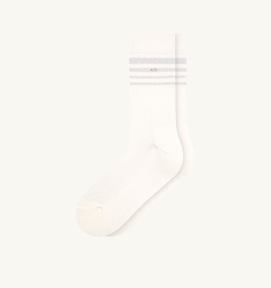LUREX JACQUARD SOCKS WITH LOGO AND STRIPES UNISEX - AUTRY Latest