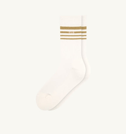 LUREX JACQUARD SOCKS WITH LOGO AND STRIPES UNISEX - AUTRY Quality