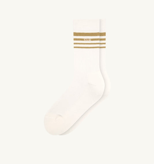LUREX JACQUARD SOCKS WITH LOGO AND STRIPES UNISEX - AUTRY Quality