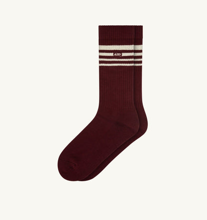 SOCKS WITH EMBROIDERED LOGO AND STRIPES UNISEX - AUTRY Classic
