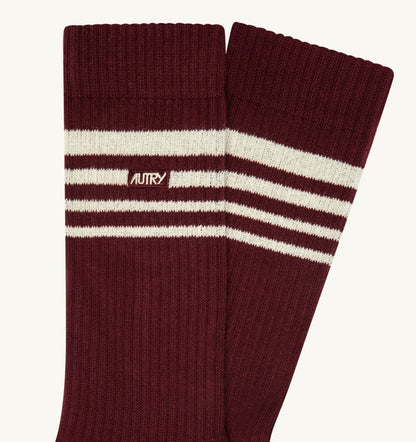 SOCKS WITH EMBROIDERED LOGO AND STRIPES UNISEX - AUTRY Classic