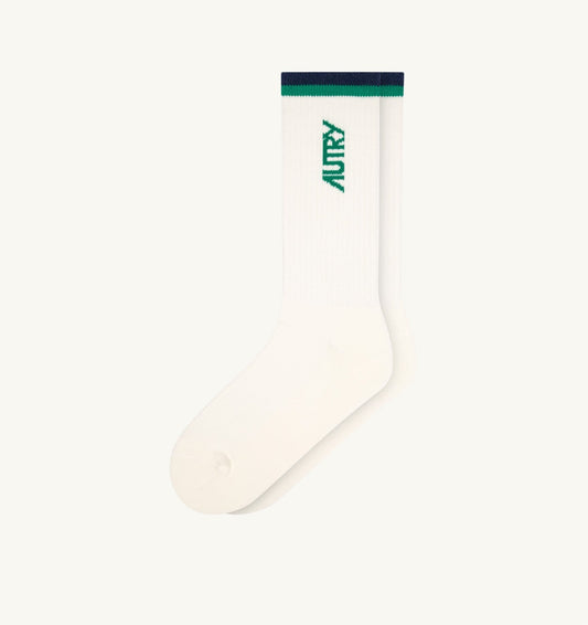 JACQUARD SOCKS WITH LOGO AND STRIPES UNISEX - AUTRY Value