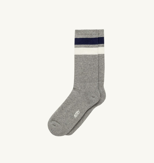 STRIPED JACQUARD LOGO SOCK UNISEX - AUTRY Essential