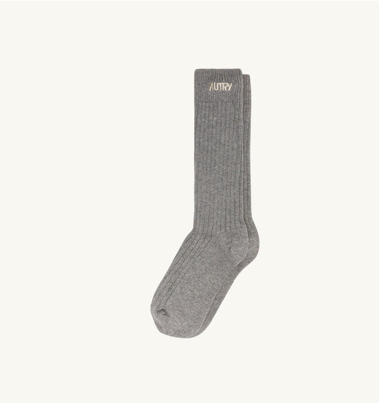 RIBBED SOCKS WITH EMBROIDERED LOGO UNISEX - AUTRY Quality