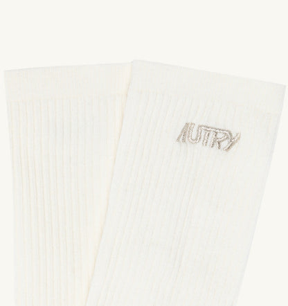 COTTON TERRY SOCKS WITH LUREX LOGO - AUTRY Essential
