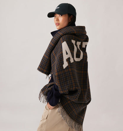 CHECKED BLANKET WITH MAXI LOGO UNISEX - AUTRY Value