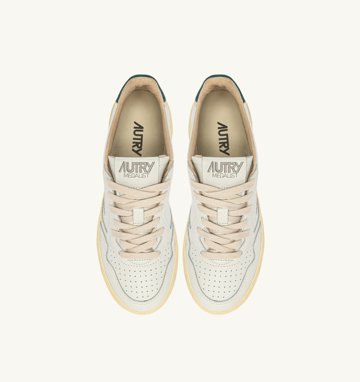 MEDALIST LOW SNEAKERS IN WHITE LEATHER AND DARK SEA SUEDE - AUTRY Latest