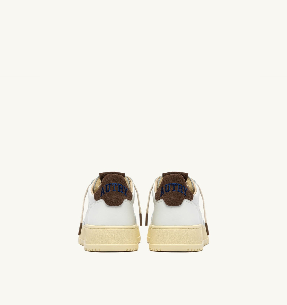 MEDALIST LOW SNEAKERS IN WHITE LEATHER AND CHOCOLATE CHIP SUEDE - AUTRY Latest