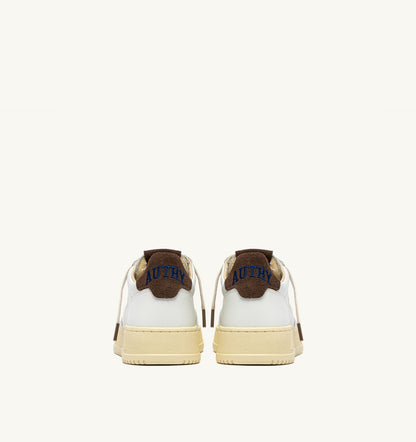 MEDALIST LOW SNEAKERS IN WHITE LEATHER AND CHOCOLATE CHIP SUEDE - AUTRY Latest