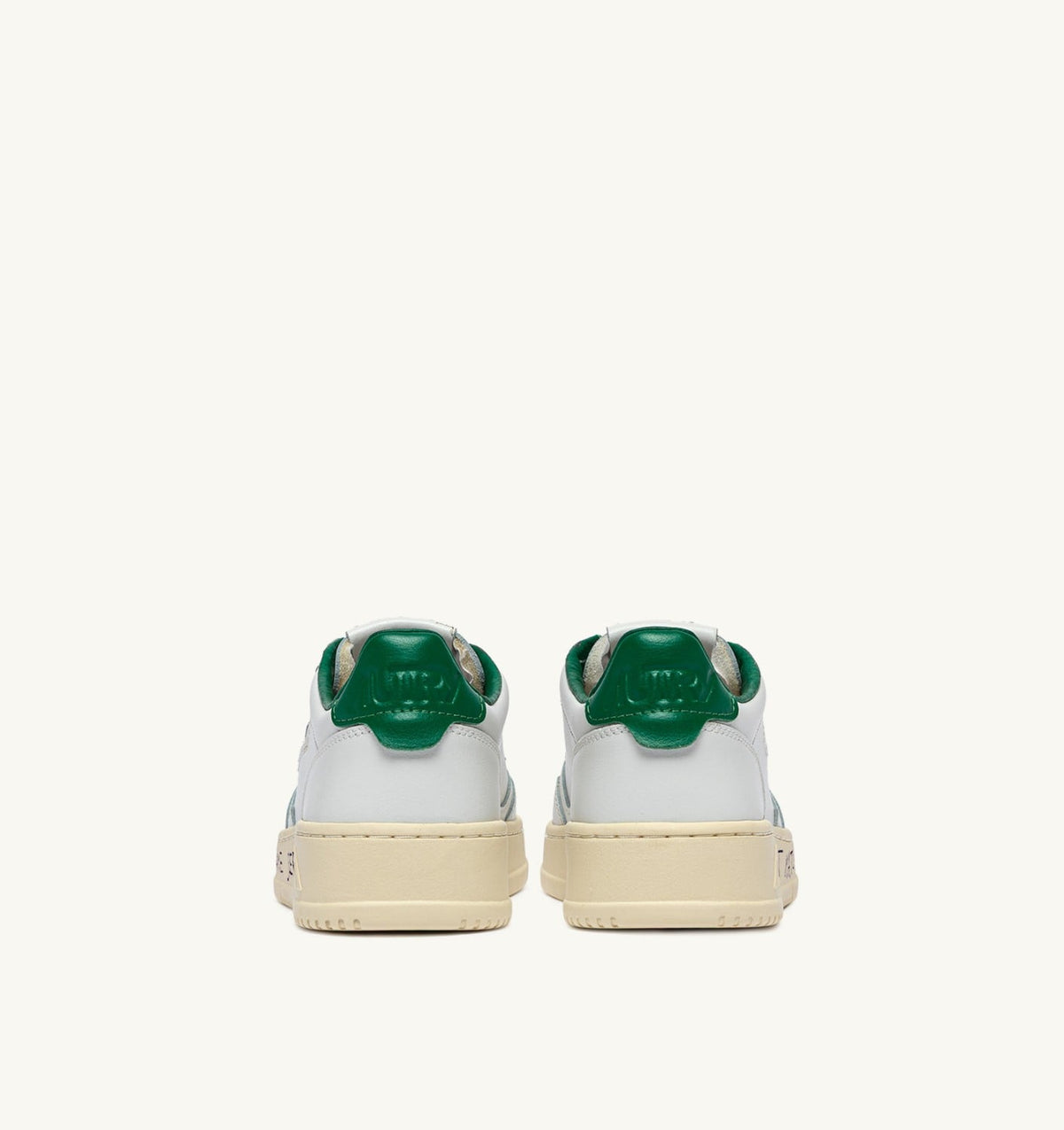 MEDALIST LOW SNEAKERS IN LEATHER COLOR WHITE AND GREEN JACKET WITH LETTERING - AUTRY Everyday