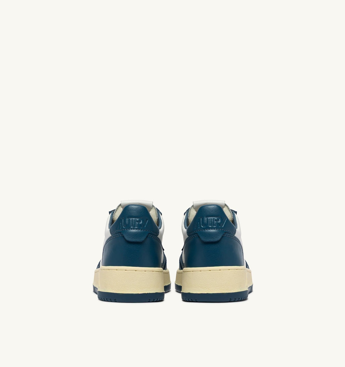 MEDALIST LOW BICOLOR SNEAKERS IN WHITE AND MALLARD BLUE LEATHER - AUTRY Latest