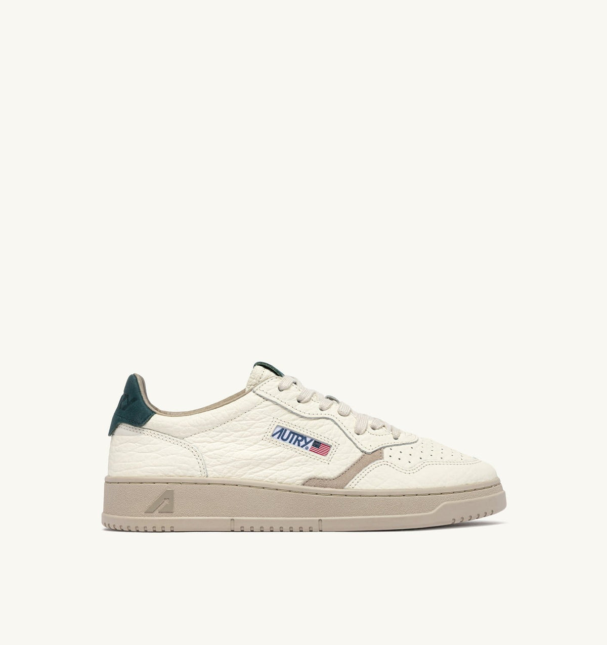 MEDALIST LOW SNEAKERS IN FEATHER GRAY AND DARK SEA LEATHER - AUTRY Great Value