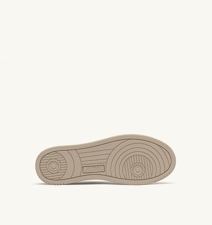 MEDALIST LOW SNEAKERS IN FEATHER GRAY AND DARK SEA LEATHER - AUTRY Great Value