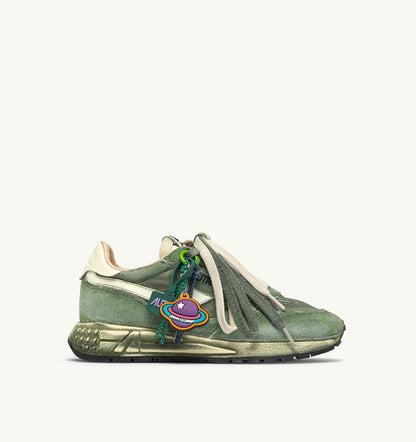 REELWIND SUPER VINTAGE SNEAKERS IN LEPRECHAUN AND WHITE SUEDE AND NYLON - AUTRY Latest