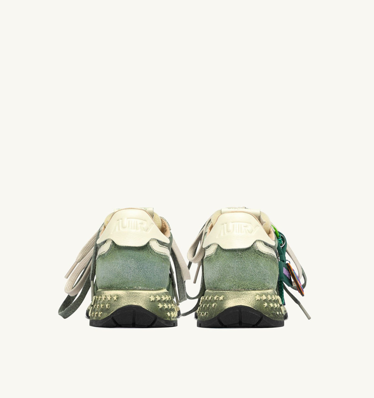 REELWIND SUPER VINTAGE SNEAKERS IN LEPRECHAUN AND WHITE SUEDE AND NYLON - AUTRY Latest