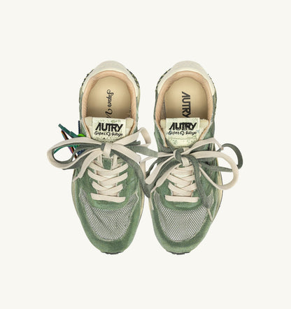 REELWIND SUPER VINTAGE SNEAKERS IN LEPRECHAUN AND WHITE SUEDE AND NYLON - AUTRY Latest
