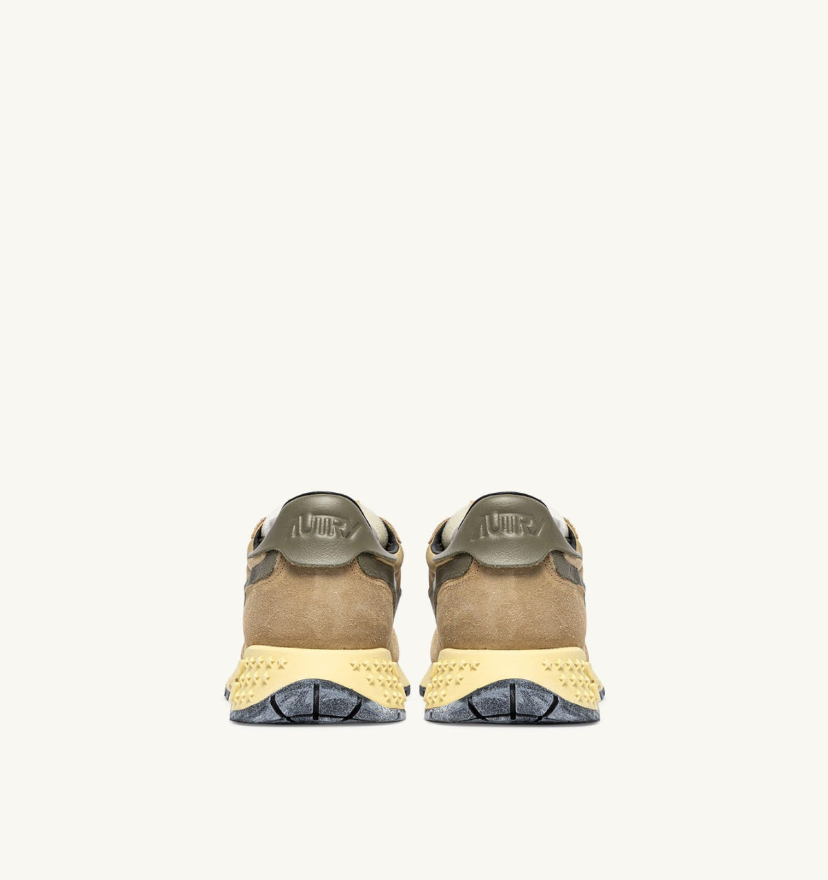 REELWIND LOW SNEAKERS IN FOAM SUGAR AND COVERT GREEN NYLON AND SUEDE - AUTRY Everyday