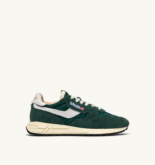 REELWIND LOW SNEAKERS IN WHITE AND BOTANICAL GARDEN NYLON AND SUEDE - AUTRY Quality