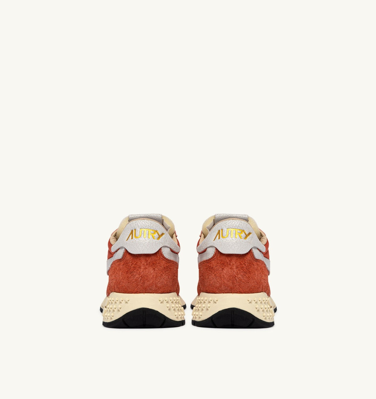 REELWIND LOW SNEAKERS IN WHITE AND ORANGE RUST NYLON AND SUEDE - AUTRY Classic