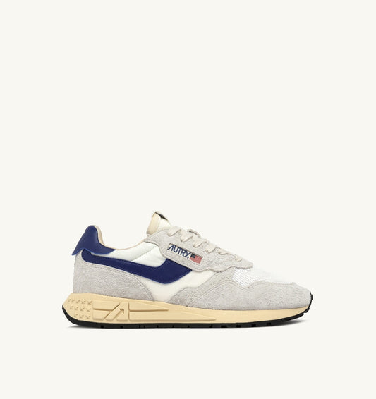 REELWIND LOW SNEAKERS IN WHITE AND LIMOGES NYLON AND SUEDE - AUTRY Essential