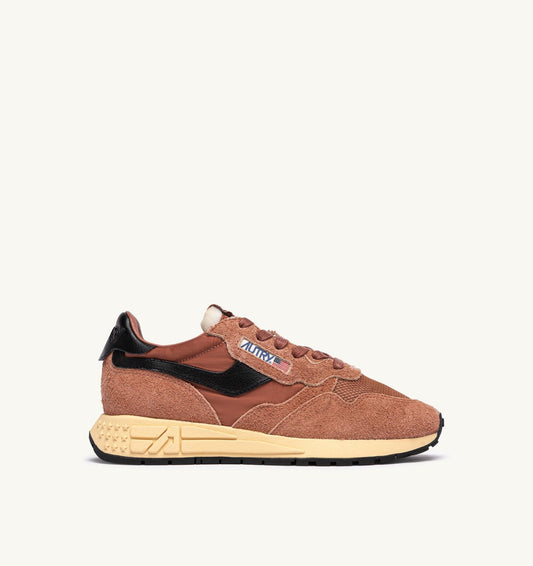 REELWIND LOW SNEAKERS IN MOCHA AND BLACK NYLON AND SUEDE - AUTRY Value