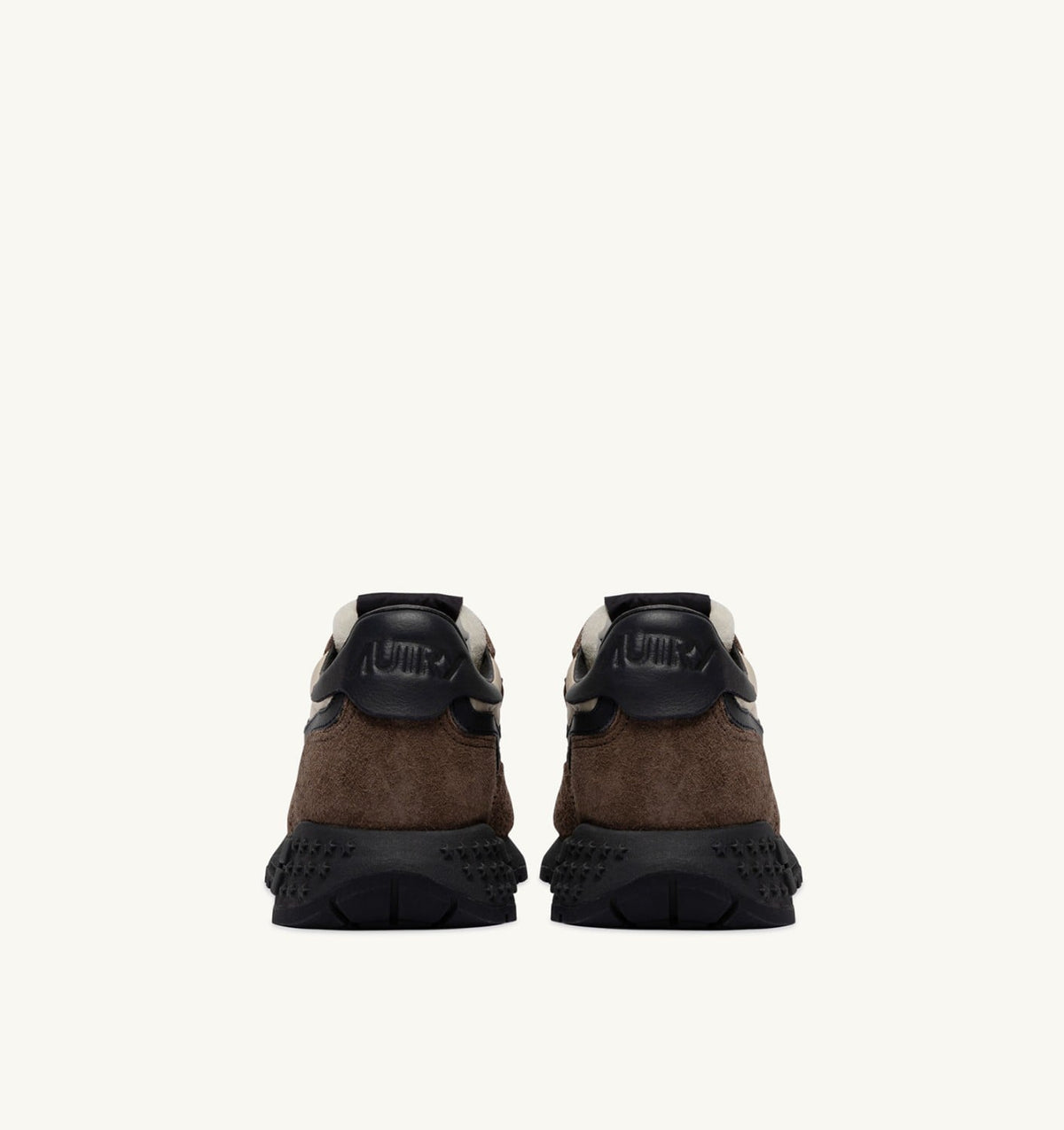 REELWIND LOW SNEAKERS IN DARK BARK PEBBLE AND PHANTOM SUEDE AND NYLON - AUTRY Quality