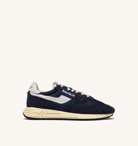REELWIND LOW SNEAKERS IN BLUE SPACE AND WHITE NYLON AND SUEDE - AUTRY Classic
