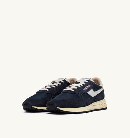REELWIND LOW SNEAKERS IN BLUE SPACE AND WHITE NYLON AND SUEDE - AUTRY Classic